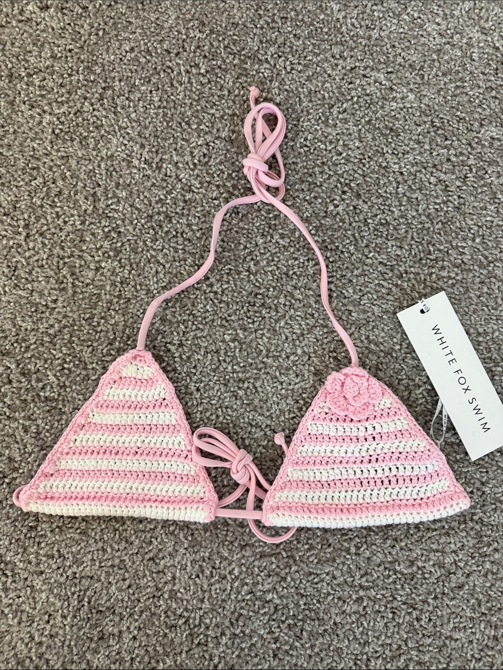 White Fox Boutique Crochet Bikini Top
